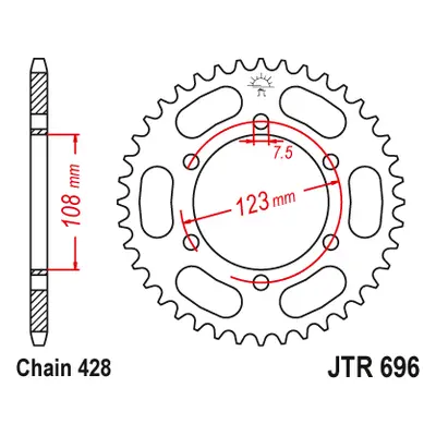 JT Sprockets rozeta JTR696.50 (70750JT) (Zadní ozubené kolo JT Sprockets JTR696.50)