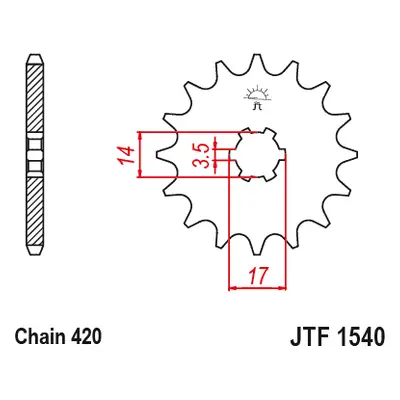 JT Sprockets ozubené kolo JTF1540.14 (BR125, 50414JT) (Přední ozubené kolo JT Sprockets JTF1540.