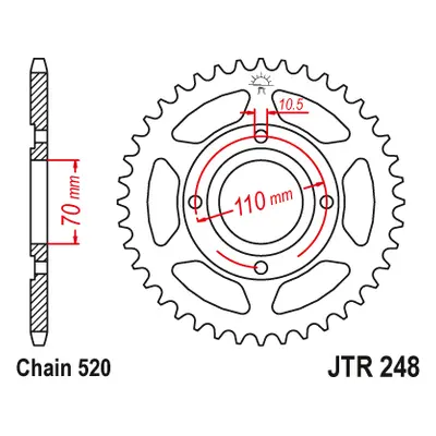 JT Sprockets rozeta JTR248.44 (28144JT) (Zadní ozubené kolo JT Sprockets JTR248.44)