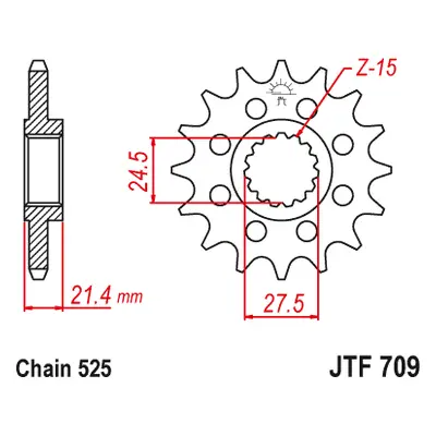 JT Sprockets ozubené kolo JTF709.15 (215015JT) (Přední ozubené kolo JT Sprockets JTF709.15)