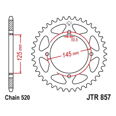 Rozeta JT SPROCKETS JTR857.47ZBK (85747JT) (JT rozeta 857 47 (85747JT) barva černá)