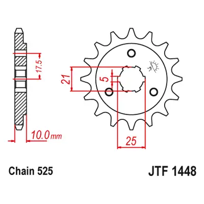 JT Sprockets ozubené kolo JTF1448.15 (206915JT) (Přední ozubené kolo JT Sprockets JTF1448.15)