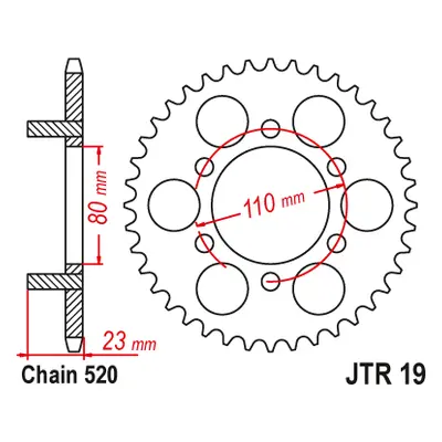 JT Sprockets rozeta JTR19.37 (355337JT) (Zadní ozubené kolo JT Sprockets JTR19.37)