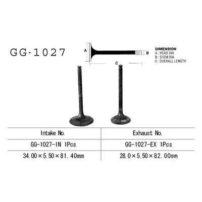 Sací ventil VESRAH GG-1027-IN (VESRAH sací ventil HONDA TRX 400 FM/FW 95-03 (1 na vozidlo) (1471