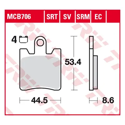 Brzdové destičky TRW LUCAS MCB706 (KH423) (TRW LUCAS brzdové destičky KH423 KH283/4 organické TR