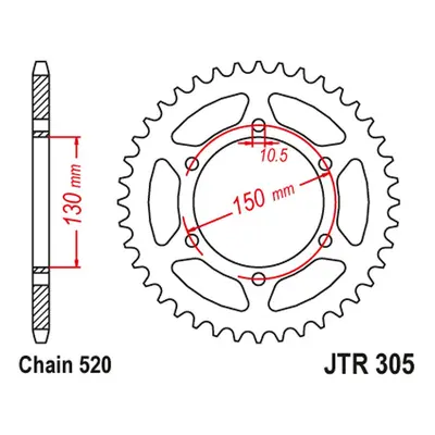 Rozeta JT SPROCKETS JTR305.46ZBK (23646JTZBK, 23646JTZBK) (JT rozeta 236 46 (23646JTZBK) - podív