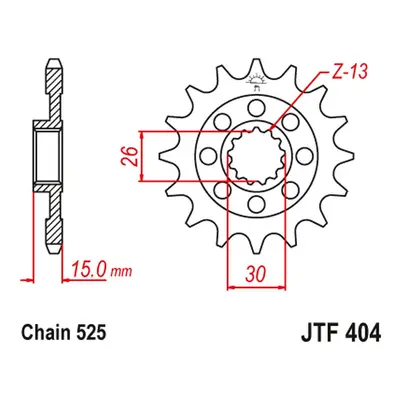 Řetězové kolo přední JT SPROCKETS JTF404.14 (219814JT, -3) (JT řetězové kolo přední 2198 14 (219