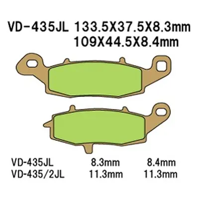 Brzdové destičky VESRAH VD-435JL (VESRAH brzdové destičky KH231 / KH259 sintrované barva zlatá v