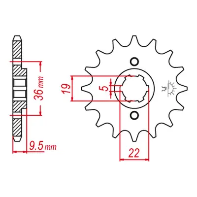 Ozubené kolo přední GROSSKOPF 33714G (JTF337.14) (GROSSKOPF ozubené kolo přední 337 14 CR 250 82