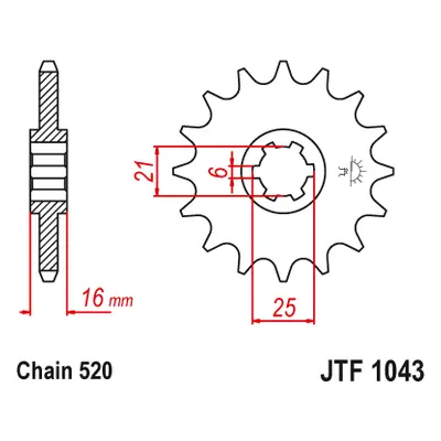 JT Sprockets ozubené kolo JTF1043.14 (215214JT) (Přední ozubené kolo JT Sprockets JTF1043.14)