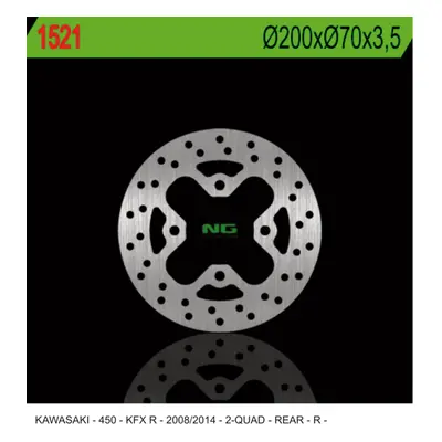 Brzdový kotouč NG Brakes NG1521 (NG brzdový kotouč zadní KAWASAKI KFX 450R 08-14 (200X70X3,5) (4