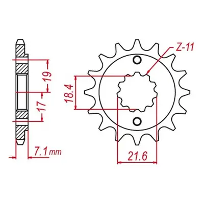 Ozubené kolo přední MTX 10H-28H-14 (JTF1443.14SC) (MTX PARTS ozubené kolo přední HORNET 2260 14 