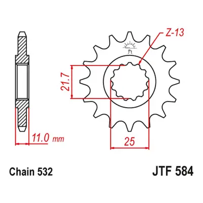 Ozubené kolo přední JT SPROCKETS JTF584.15 (44215JT) (JT ozubené kolo přední 442 15 (44215JT))