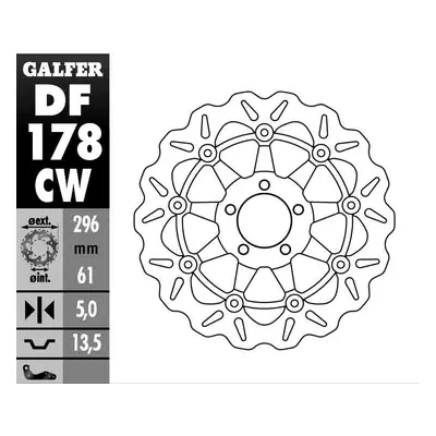 Brzdový kotouč GALFER DF178CW (GALFER brzdový kotouč KAWASAKI ZX6R (98-99))