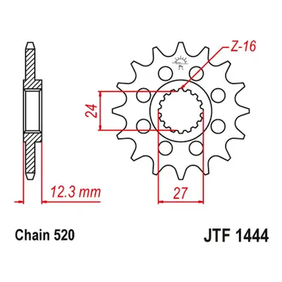 Řetězové kolo přední JT SPROCKETS JTF1444.16 (231016JT) (JT řetězové kolo přední 2310 16 (231016