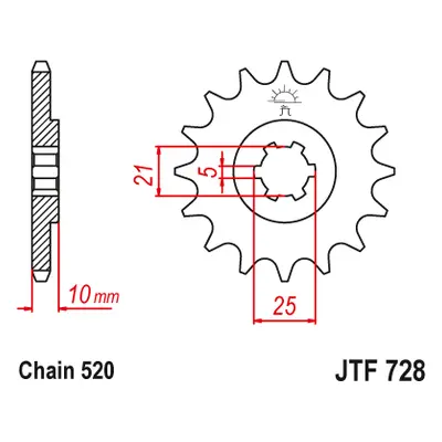 JT Sprockets ozubené kolo JTF728.16 (72616JT) (Přední ozubené kolo JT Sprockets JTF728.16)