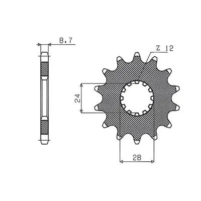 Ozubené kolo přední SUNSTAR SUN51617 (JTF517.17, 52617JT) (SUNSTAR ozubené kolo přední 526 17 (J