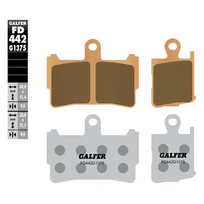 Brzdové destičky Galfer FD442G1375 (KH499/4) (GALFER brzdové destičky KH499/4 sintrované barva z