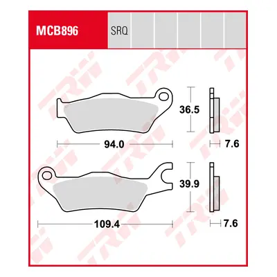 Brzdové destičky TRW LUCAS MCB896 (KH715) (TRW LUCAS brzdové destičky KH715 organické SUZUKI GSX