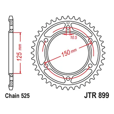 Rozeta JT SPROCKETS JTR899.42ZBK (445442JTZBK) (JT rozeta 4454 42 (445442JTZBK) barva černá)