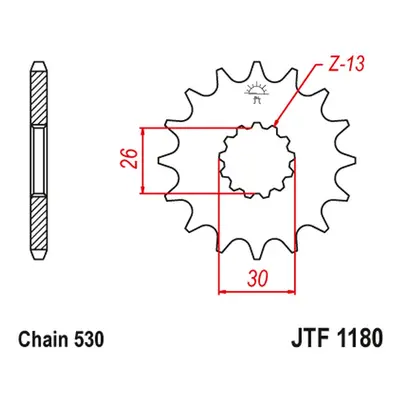 Ozubené kolo přední JT SPROCKETS JTF1180.18RB (209018JTRB) (JT ozubené kolo přední 2090 18 s gum