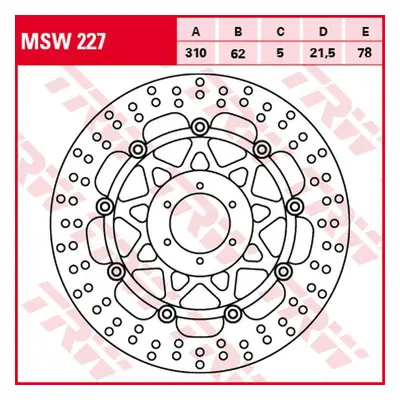 Brzdový kotouč TRW LUCAS přední MSW227 (TRW ZF přední brzdový kotouč HONDA CBR 900RR FIREBLADE 9