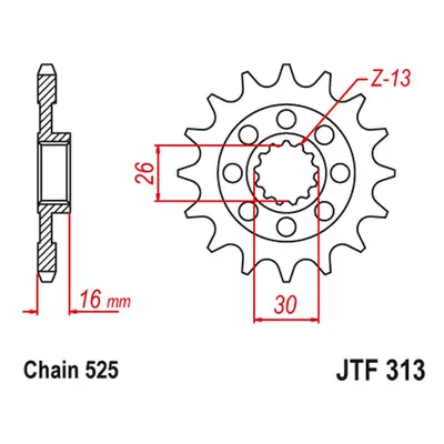 Řetězové kolo přední JT SPROCKETS JTF313.15 (RC30, 34415JT) (JT řetězové kolo přední 344 15 (RC3