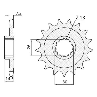 Řetězové kolo přední SUNSTAR SUN43217 (JTF404.17, 219817JT) (SUNSTAR řetězové kolo přední 2198 1