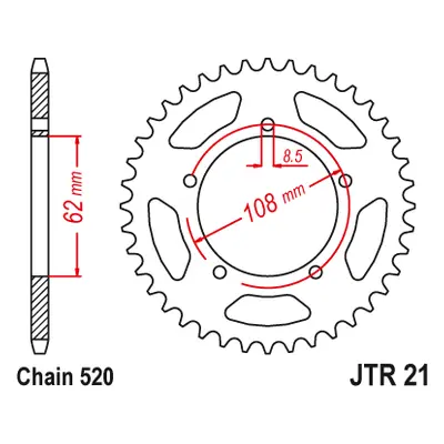 JT Sprockets rozeta JTR21.40 (355740JT) (Zadní ozubené kolo JT Sprockets JTR21.40)