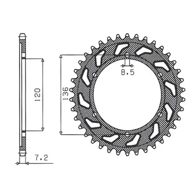 Rozeta SUNSTAR SUN1-2502-57 (JTR1847.57, 432457JT) (SUNSTAR rozeta 4324 57 (JTR1847.57) (432457J