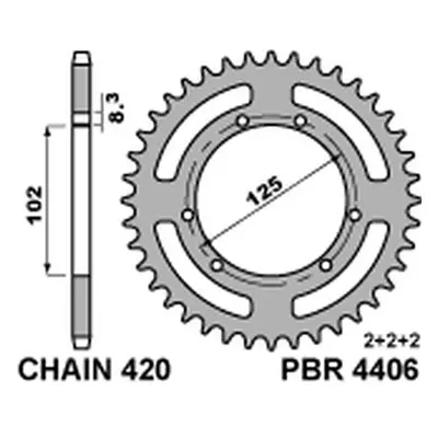 PBR rozeta 4406 53 F (JTR1132.53) (Zadní ozubené kolo PBR 4406 53 F)