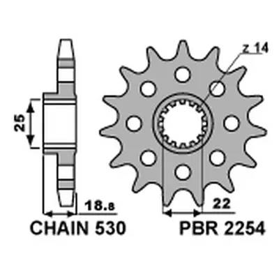 Ozubené kolo přední PBR 22541418NC (PBR ozubené kolo přední 2254 14 18NC)