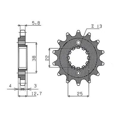 Ozubené kolo přední SUNSTAR SUN35915 (JTF511.15, 51115JT) (SUNSTAR ozubené kolo přední 511 15 (J