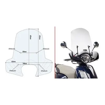 Plexi štít KAPPA 6109AK (KAPPA plexi štít KYMCO LIKE 125 (17-18) průhledný 49,5 X 65,5 cm - potř