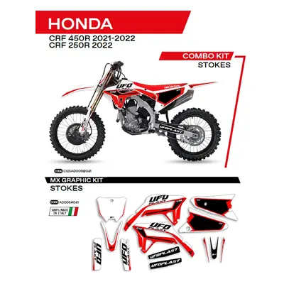 Sada samolepek (dýhy) UFO AD006001 (UFO sada samolepek (dýhy) HONDA CRF 250R 22; CRF 450R 21-22 