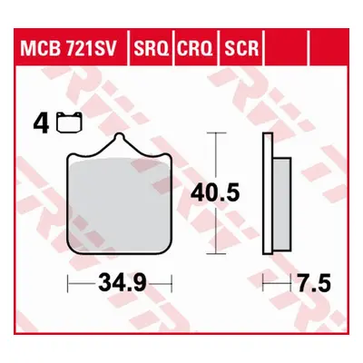 Brzdové destičky TRW LUCAS MCB721TRQ (KH604/4) (TRW LUCAS ZF brzdové destičky KH604/4 sintrované