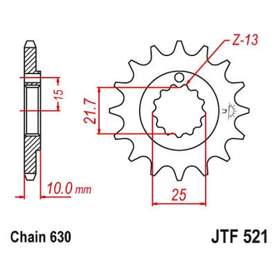 JT Sprockets ozubené kolo JTF521.15 (51815JT) (Přední ozubené kolo JT Sprockets JTF521.15)