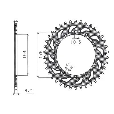 Rozeta SUNSTAR SUN1-5695-43 (JTR1340.43, 443443JT) (SUNSTAR rozeta 4434 43 (JTR1340.43) (443443J