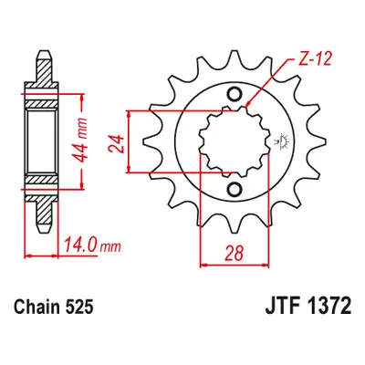 JT Sprockets ozubené kolo JTF1372.17 (34817JT, ORYG) (Přední ozubené kolo JT Sprockets JTF1372.1