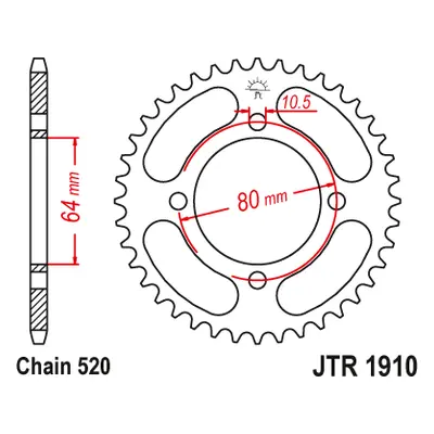 JT Sprockets rozeta JTR1910.32 (Zadní ozubené kolo JT Sprockets JTR1910.32)