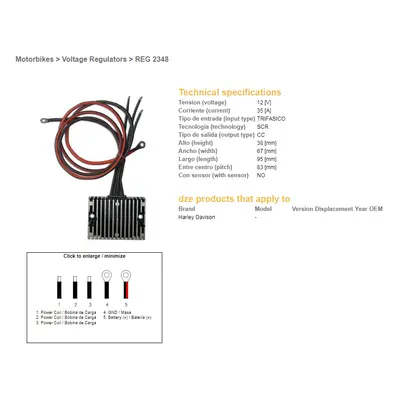 Regulátor napětí DZE ELEKTRYKA 02348-01 (DZE regulátor napětí HARLEY-DAVIDSON (ESR851))