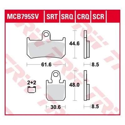 TRW ZF brzdové destičky KH442/4 karbonové závodní YAMAHA YZF R1 06-14, MT-01 1700 05-12, XV 1700