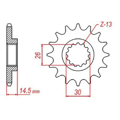 Ozubené kolo přední MTX 10-6KS-13 (JTF326.13) (MTX PARTS ozubené kolo přední 340 13 (JTF326.13))