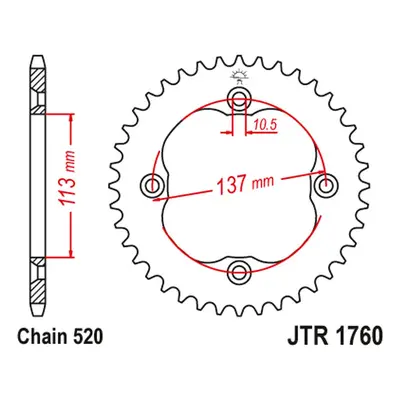 Rozeta JT SPROCKETS JTR1760.38 (450938JT) (JT rozeta 4509 38 (450938JT))