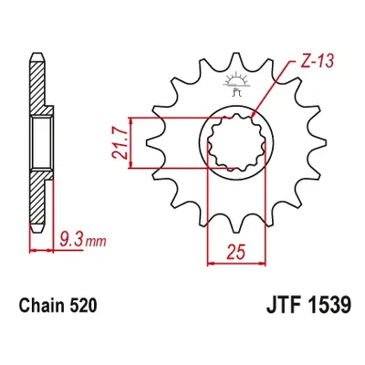 Řetězové kolo přední JT SPROCKETS JTF1539.15 (227315JT) (JT řetězové kolo přední 2273 15 (227315