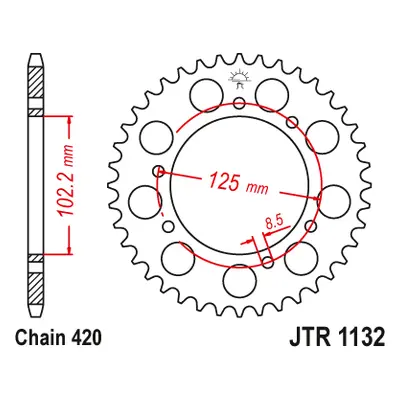 JT Sprockets rozeta JTR1132.48 (440648JT) (Zadní ozubené kolo JT Sprockets JTR1132.48)