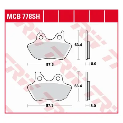 Brzdové destičky TRW LUCAS MCB778SH (KH400) (TRW LUCAS brzdové destičky KH400 sintrované STREET 