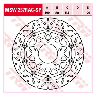 Brzdový kotouč TRW LUCAS přední MSW257RAC (TRW ZF přední brzdový kotouč KAWASAKI ZX-6R 600 07-16