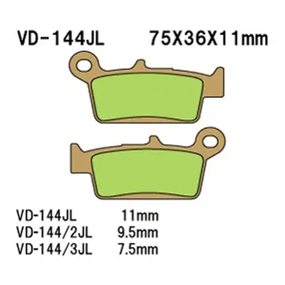 Brzdové destičky VESRAH VD-144JL (VESRAH brzdové destičky KH131 sintrované barva zlatá vyrobeno 