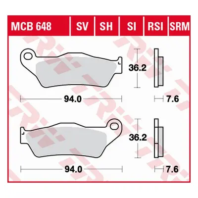 Brzdové destičky TRW LUCAS MCB648SRM (KH181) (TRW LUCAS ZF brzdové destičky KH181 sintrované APR